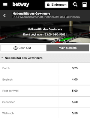 Welches Land gewinnt die PDC Darts Weltmeisterschaft 2021?