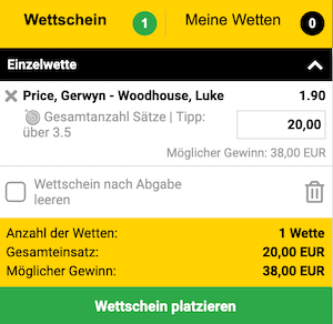 WM Tipp zu Price Woodhouse am 19.12.2022