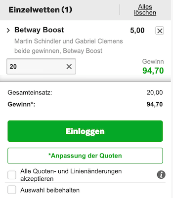 Darts WM Quotenboost bei betway